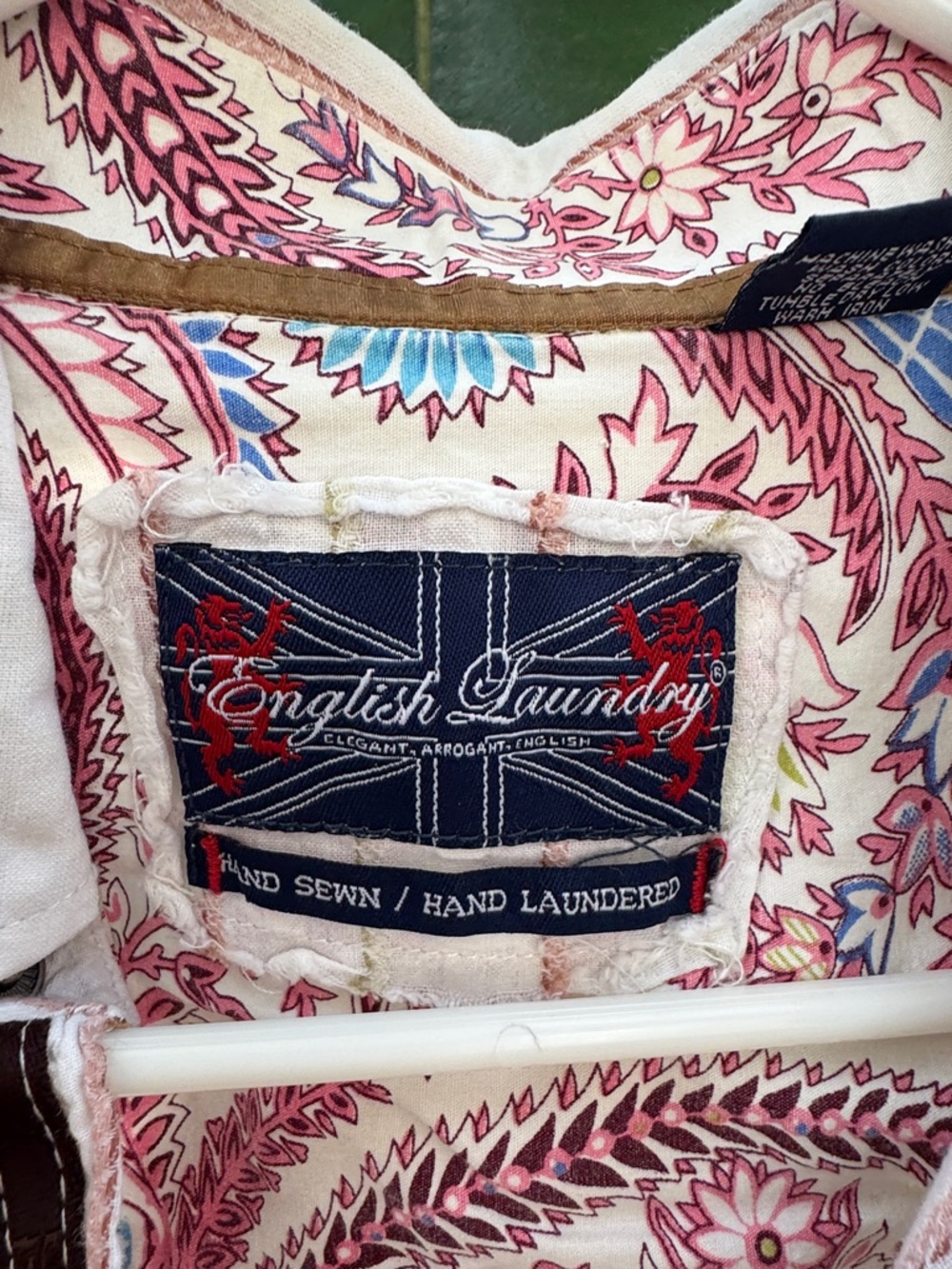 English Laundry Ivory Shirt Jacket with Tan Embroidered Panels - Picture 4 of 7